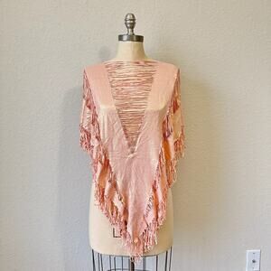 BEACH BUNNY Indian Summer Poncho Rose Gold Swim Cover Up NWT